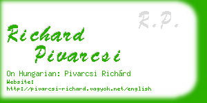 richard pivarcsi business card