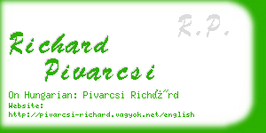 richard pivarcsi business card